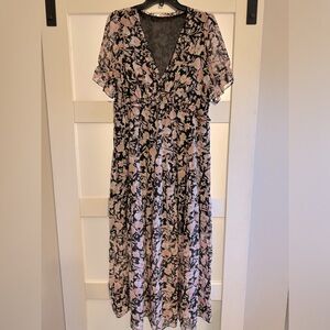 Short Sleeve Boho Floral Dress